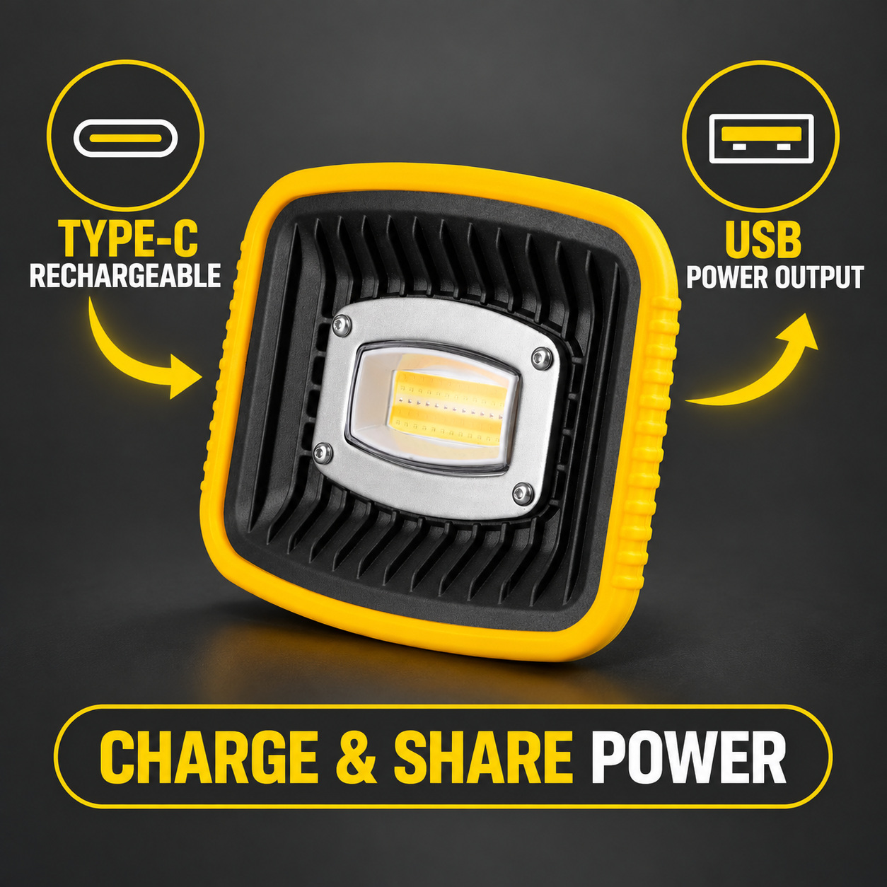 Rechargeable Magnetic Battery Display Type C LED Work Light Base Hanging W899 2 Hour Runtime photo 4