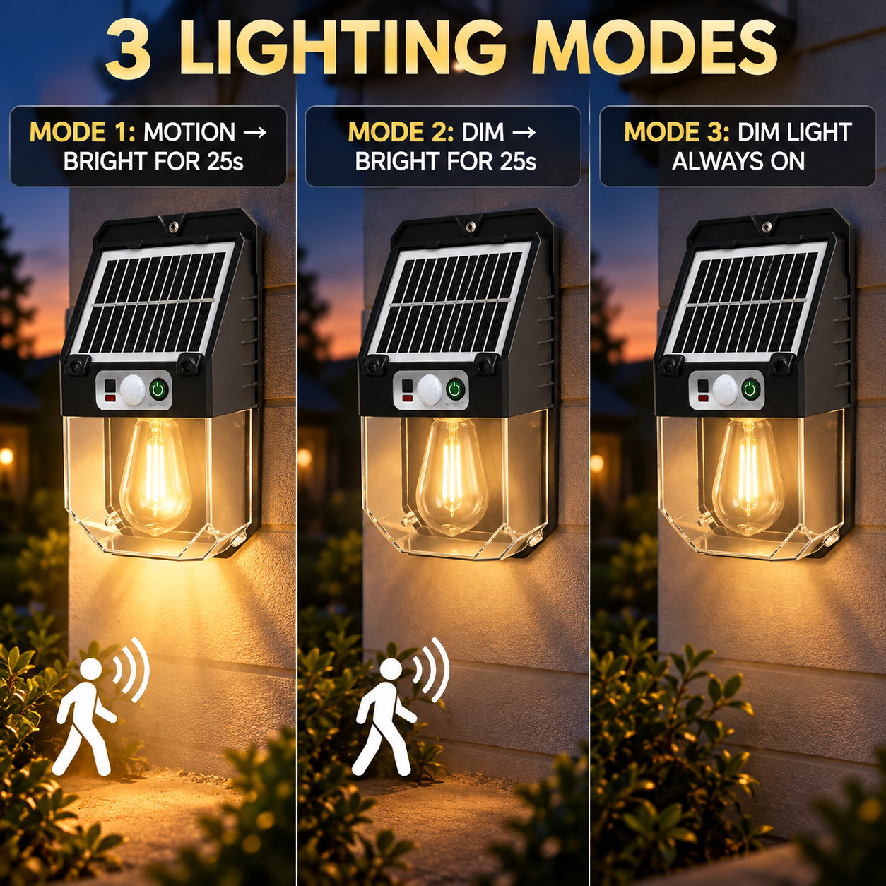 Solar Powered Rechargeable Motion Sensor LED Work Light 1200mAh For Auto W7116 1 4 Hour photo 3