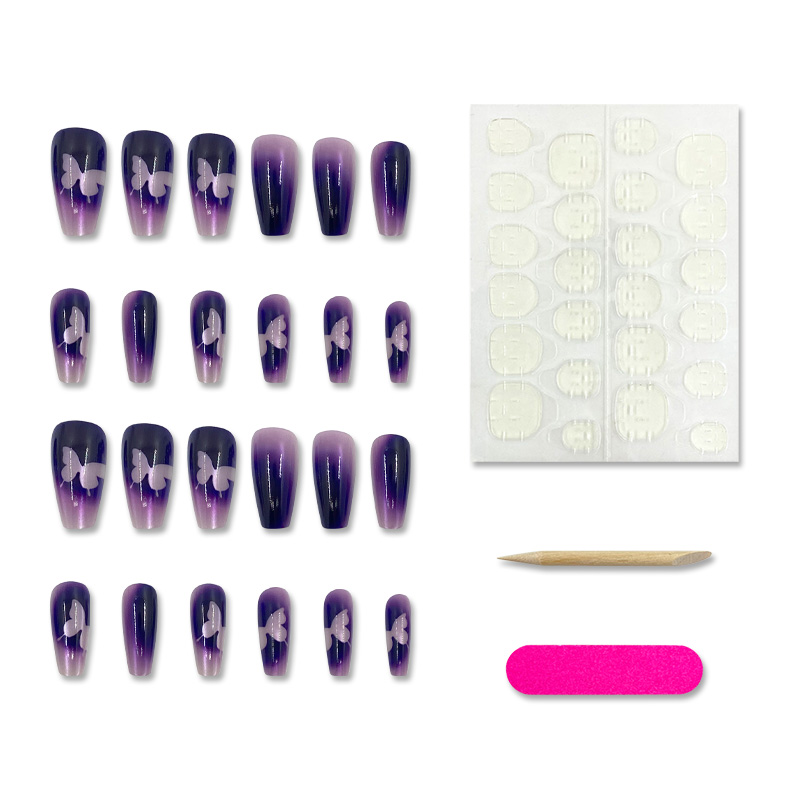 Purple Cat Eye Butterfly Press On Nails photo 4