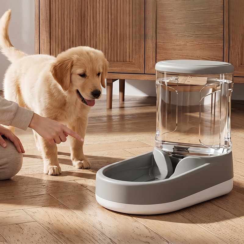 3.8 L Automatic Pet Feeder Cat Dog Food Dispenser Water Bowl Drinking Fountain photo 8