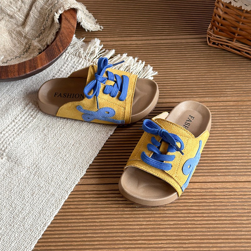 2026 Summer New Girls Platform Slippers, Trendy Casual Non-slip Versatile Outdoor Lace-up Slide Sandals photo 4
