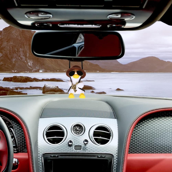 Cool Swinging Duck Car Hanging Ornament, Pendant Interior Rearview Mirror Decoration And Car Rear View Mirrior Hanging Accessories photo 2