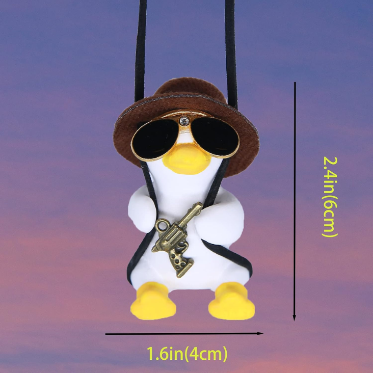 Cool Swinging Duck Car Hanging Ornament, Pendant Interior Rearview Mirror Decoration And Car Rear View Mirrior Hanging Accessories photo 4