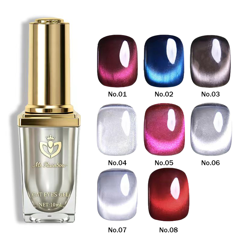 Ms Rainbow Starry Series Cherry Red Magnetic Cat Eye Gel Polish 10ml, Glossy Crystal Red Shimmer Nail Gel, Long Lasting No Chipping LED Soak Off, Viral Trendy Salon Manicure photo 6