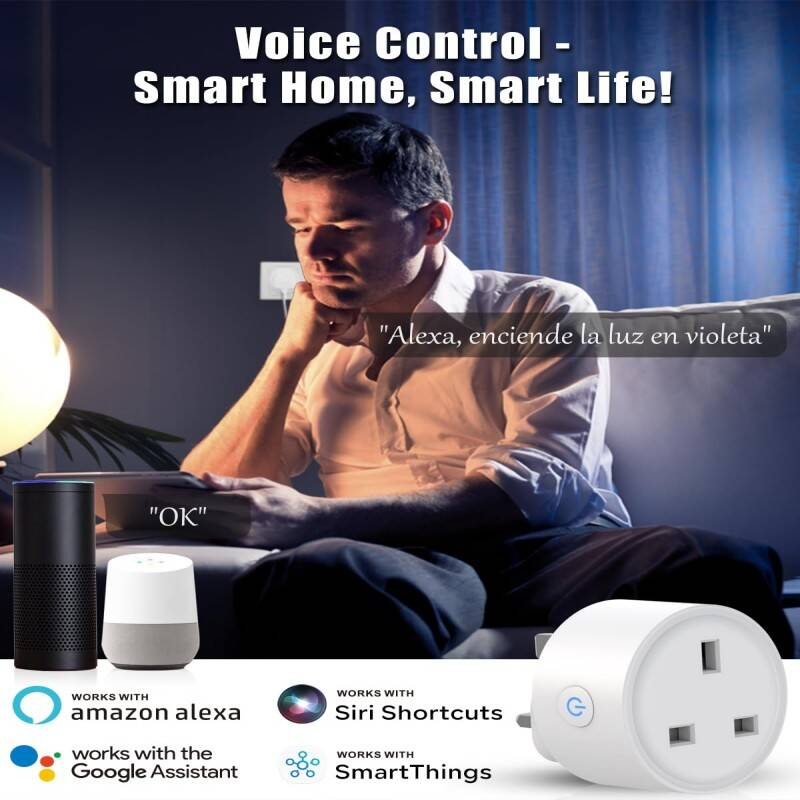 Smart Plug 2 Pack, WiFi Alexa Plug, Voice Control & Timer Plug Scheduling, Energy Monitoring Smart Plugs That Work With Alexa, Smart Plugs With Group Control & Plug Timer, No Hub Required photo 5