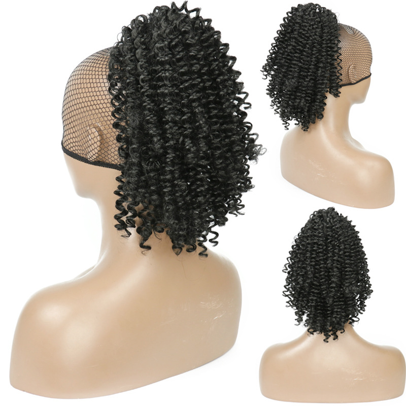 Chemical Fiber Ponytail Short Curly Hair Explosive Head photo 2