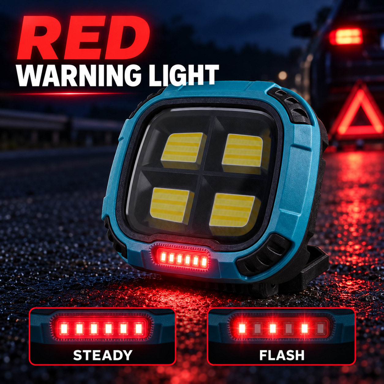 Rechargeable Magnetic Battery Display Type C LED Work Light Base Hanging W894 3 Hook Flood photo 2