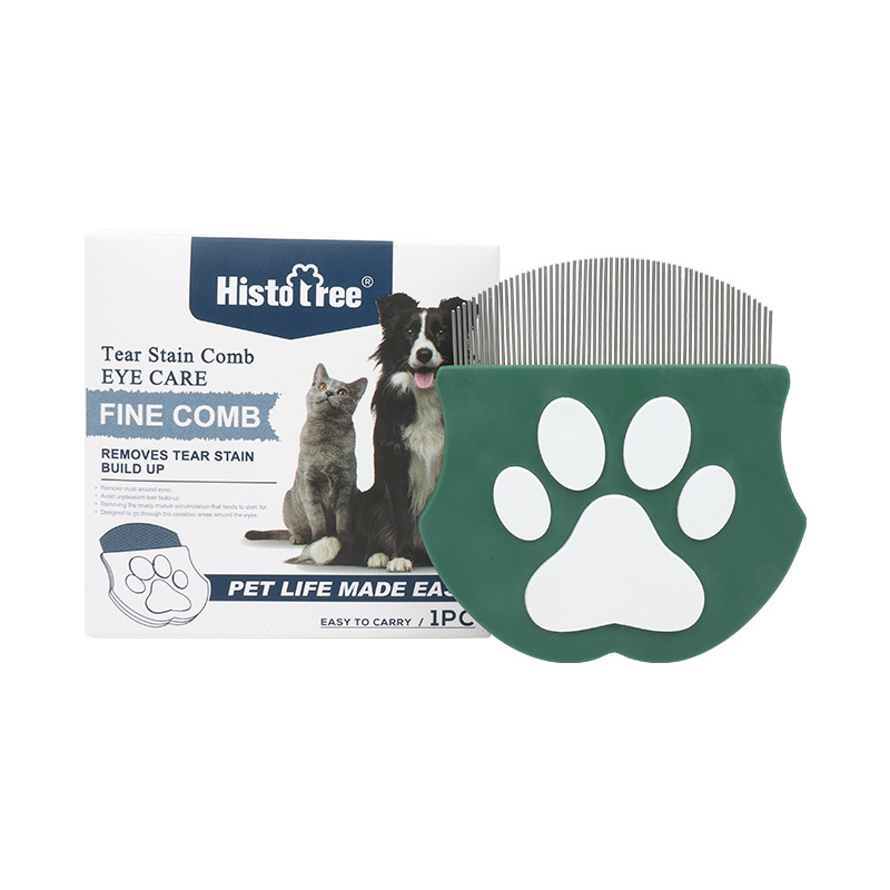 Professional Eye Comb For Cats & Dogs, Blue  Stainless Steel Dog Eye Booger Comb,Portable Eye Gunk Removal Grooming Tool For Fur Debris Dirt,Gentle Round-Head Grooming Tool photo 3