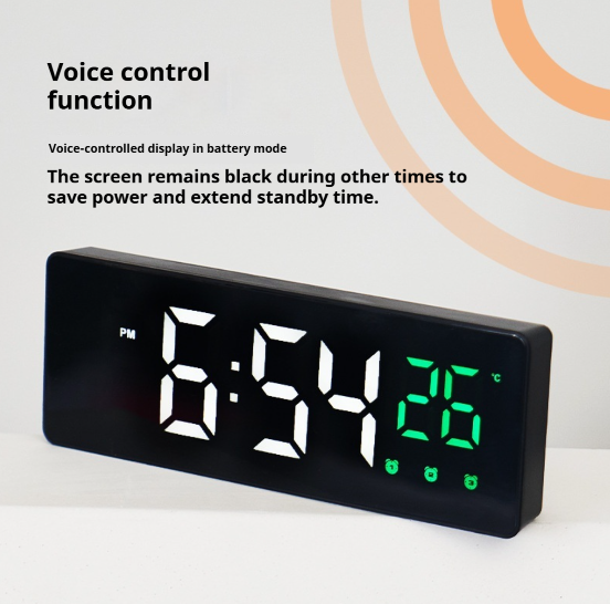 Creative Mirror Clock, Silent LED Electronic Clock, Three Sets Of Student Alarm Clocks, Children's Bedside Table Clock 0715 photo 2