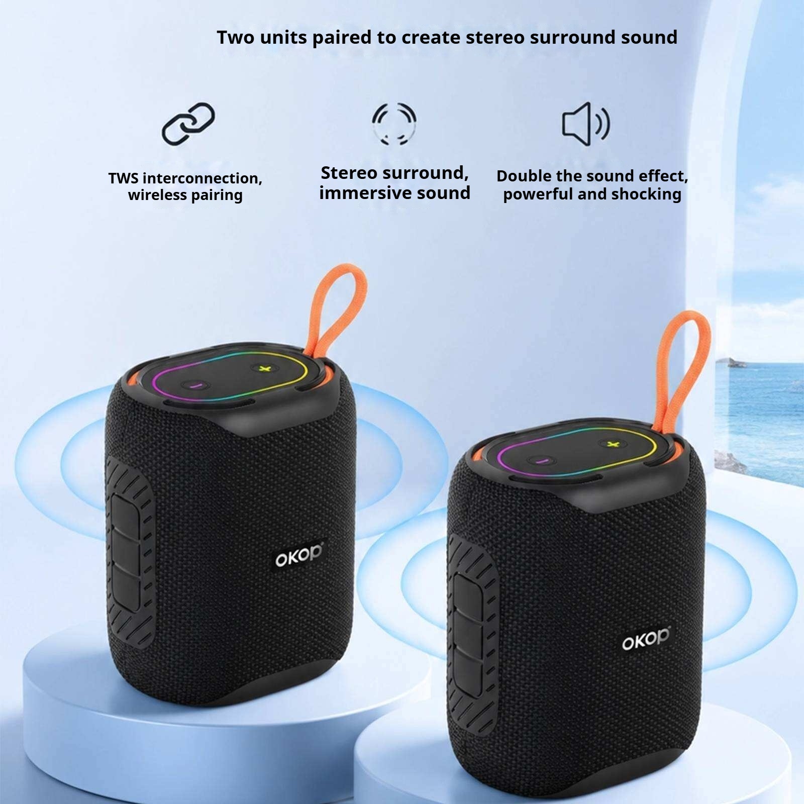 KP-860 Best-selling Wireless Bluetooth Speaker Portable Handle RGB Lighting High-Quality Sound Long Battery Life Factory Direct In Stock photo 3