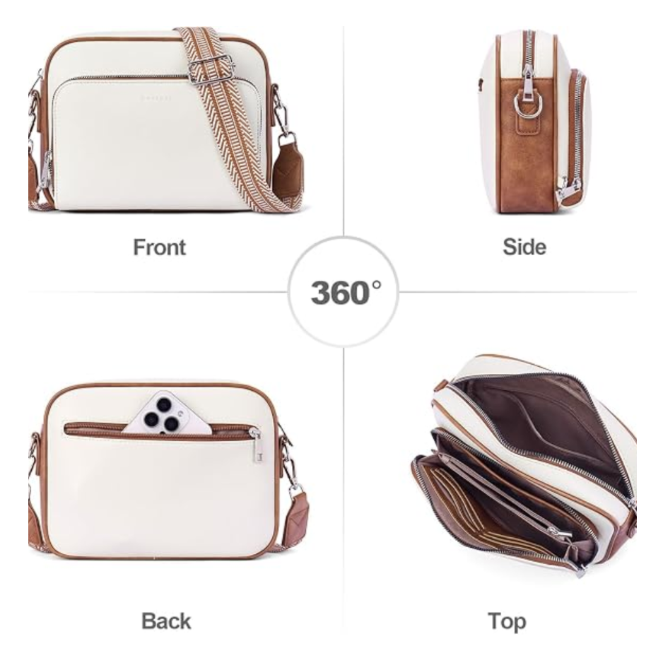Crossbody Purses For Women Vegan Leather Travel Anti Theft Bags Guitar Strap Shoulder Purse With Built In Wallet photo 4