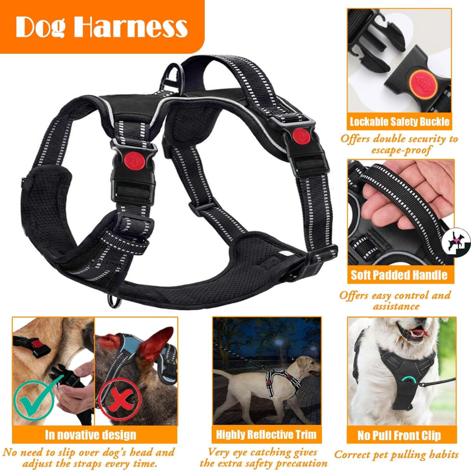 No Pull Dog Harness, Collar & Leash Set, Adjustable Pet Walking Set With Travel Accessories For Dogs photo 7