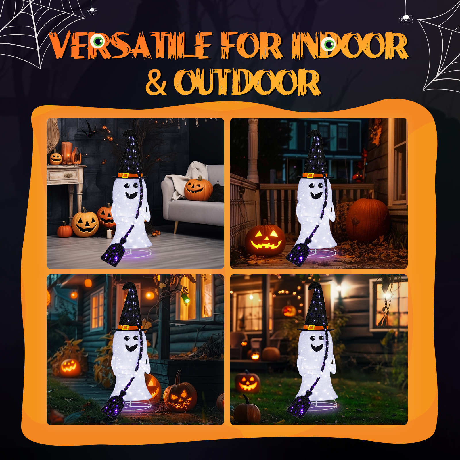 Replace 94400163 4ft  Ghost 1 00LED Lighted Outdoor Halloween Decorations photo 6