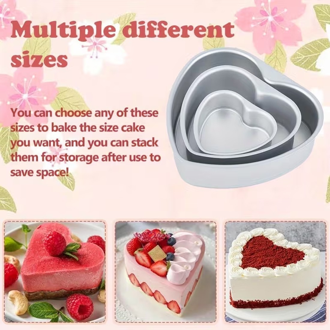 4pcs Heart Shaped Cake Cake Model Baking Pan Non Stick Cake Mould Tray photo 1