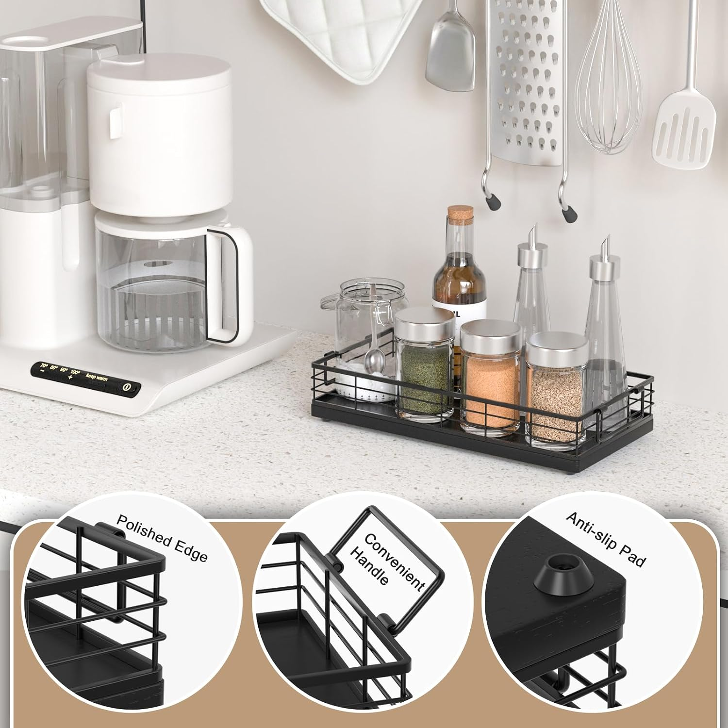 Toilet Paper Basket, 13 Inch Bathroom Toilet Tank Basket With Handles Black photo 2