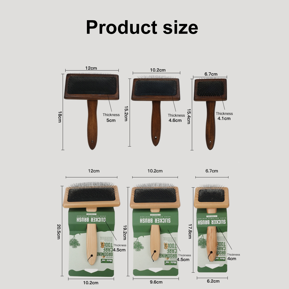 Dog & Cat Brush, Pet Slicker Brush With Bamboo Handle For Large Medium & Short Hair Elegant Grooming Comb For Removing Shedding, Tangles And Dirt photo 2