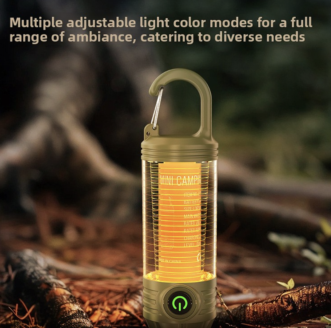 New Multi-functional Outdoor Camping Light, Portable High-brightness Rechargeable Mini Retro Camping Ambient Light photo 2