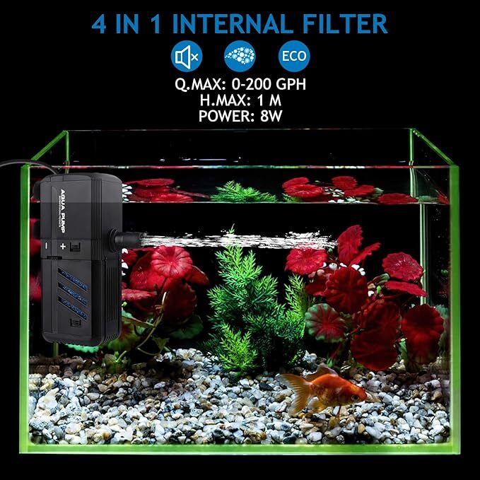 4 In 1 Aquarium Fish Tank Filter Water Pump Internal Purifier Filter Oxygen Wave photo 3