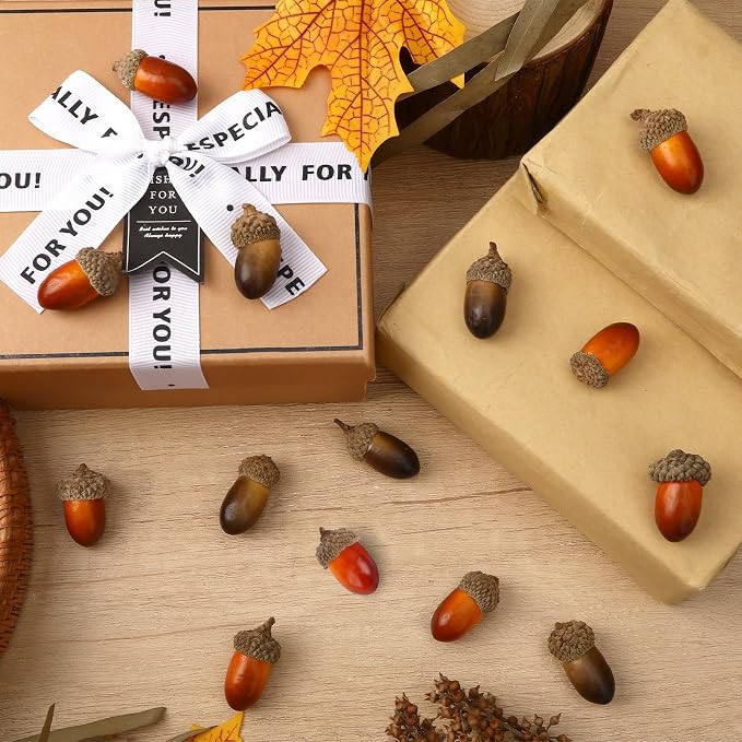 80-Piece Artificial Acorns Bulk Set For Thanksgiving, Fall Decor, DIY Crafts And Seasonal Decorations photo 2