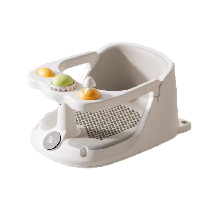 Baby Bath Seat Non-Slip Soft Toddler Bath Chair Suction Cups Temperature Display photo 6