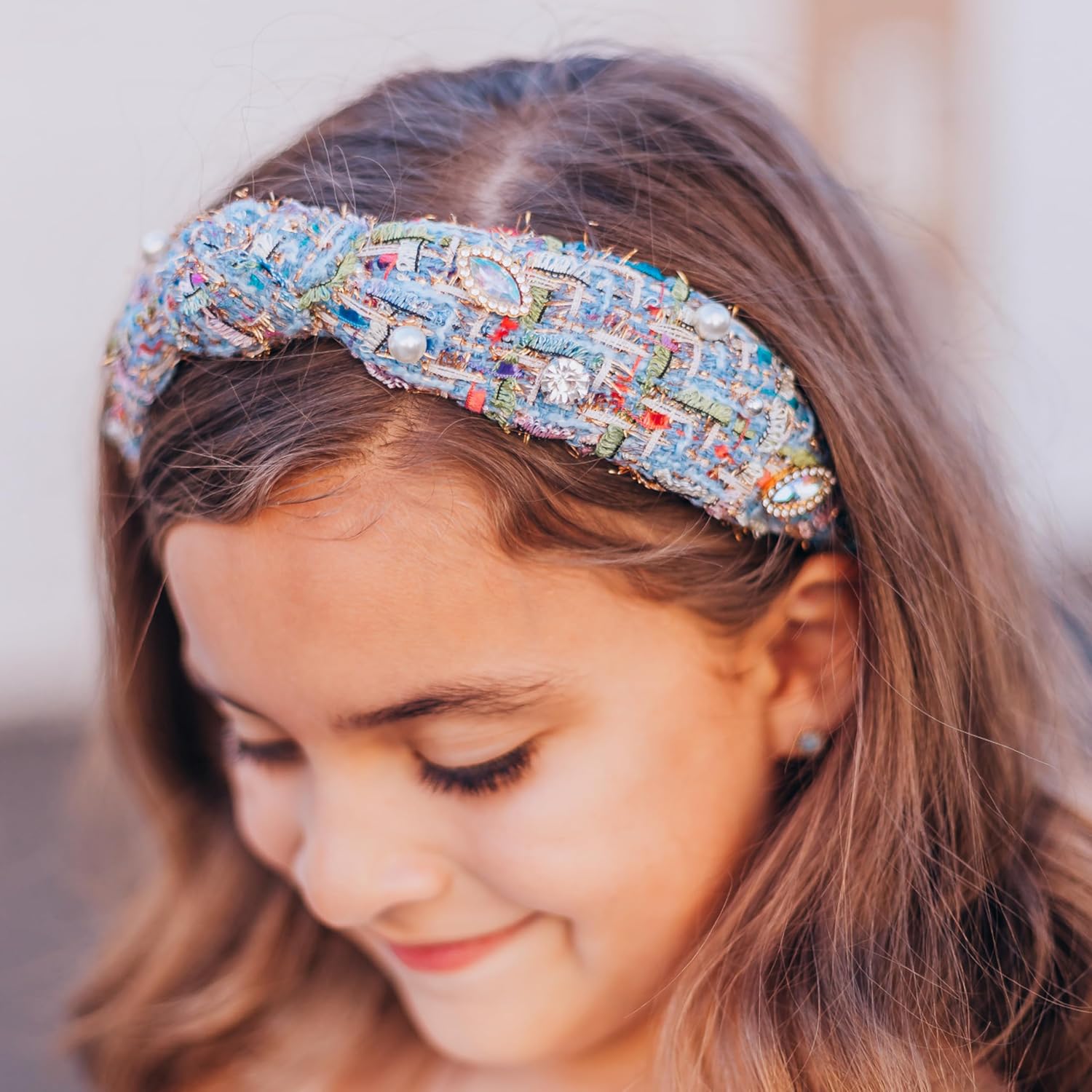 Knotted Headband For Girls Toddler Kids Rainbow Beaded Unicorn Hair Accessory For Halloween Christmas Stocking Stuffers And Easter Basket Gifts photo 4