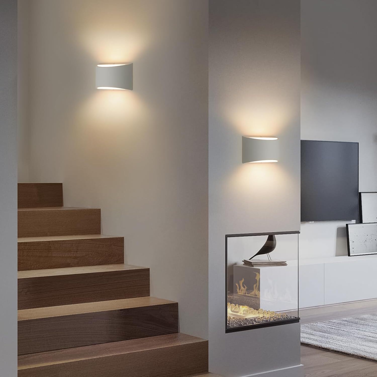 2PCS Indoor LED Wall Light Warm White Modern Wall Lamp Hallway Bedroom photo 7