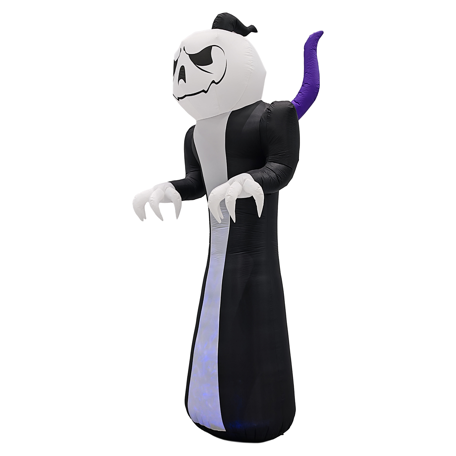 12ft Pumpkin Head Grim Reaper 1 Tri-Colored Flame Light Halloween Inflatable Decoration 12V photo 3