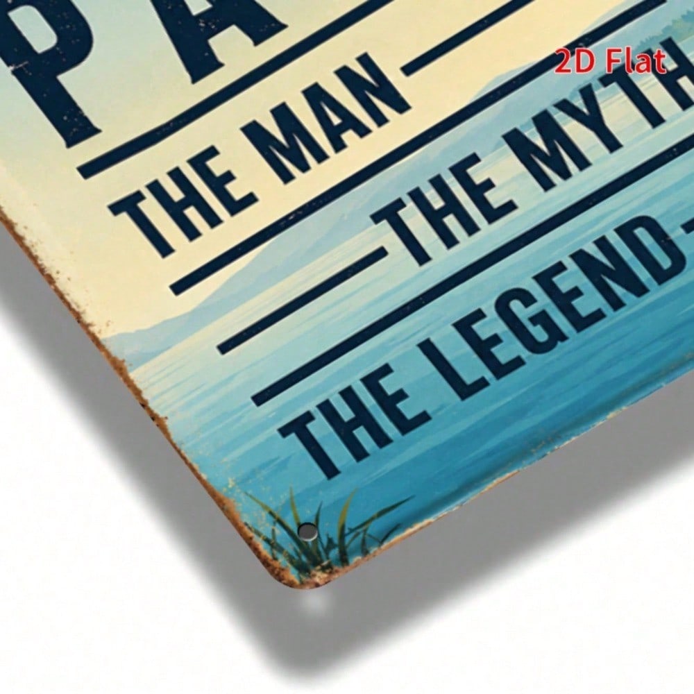 Papa The Man The Myth The Legend Sign, Lake View Bronze 2D Father's Day Gift photo 4