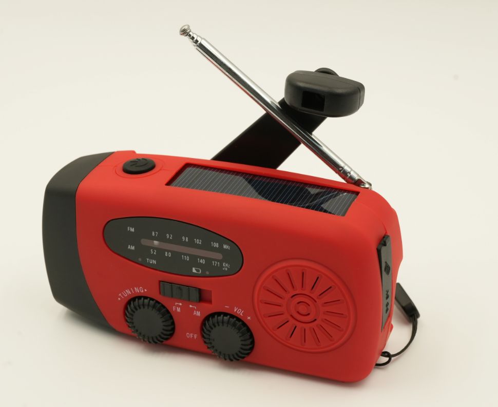 Red Solar Radio 2000mAh Plastic Full Band Radio With USB Port & Built-in Speaker photo 2