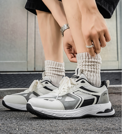 Men's Mesh Sneakers, New Summer Trendy Breathable Casual Running Shoes, Thick Sole Men's Dad Shoes photo 3