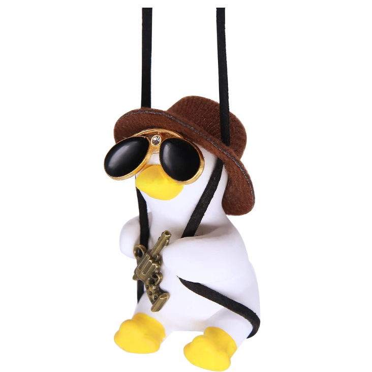 Cool Swinging Duck Car Hanging Ornament, Pendant Interior Rearview Mirror Decoration And Car Rear View Mirrior Hanging Accessories photo 3
