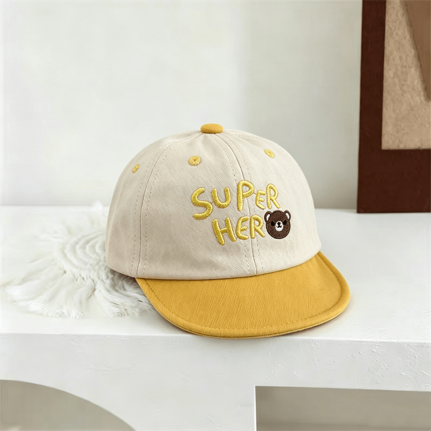 Summer Baby-style Multi-color Letter-stitched Bear-shaped Decorative Baseball Cap With Sun Protection. Fashionable And Cute. Suitable For Outdoor Use. photo 2