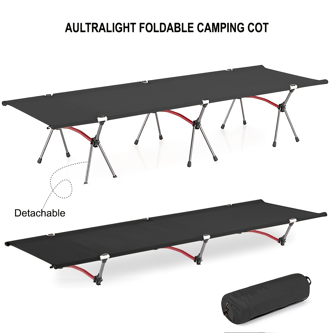 Camping Cot Portable Folding Bed Ultralight Aluminum Alloy Sleep Collapsible Tent Bed With Backpack For Outdoor Indoor Hiking Travel Office Rest photo 1