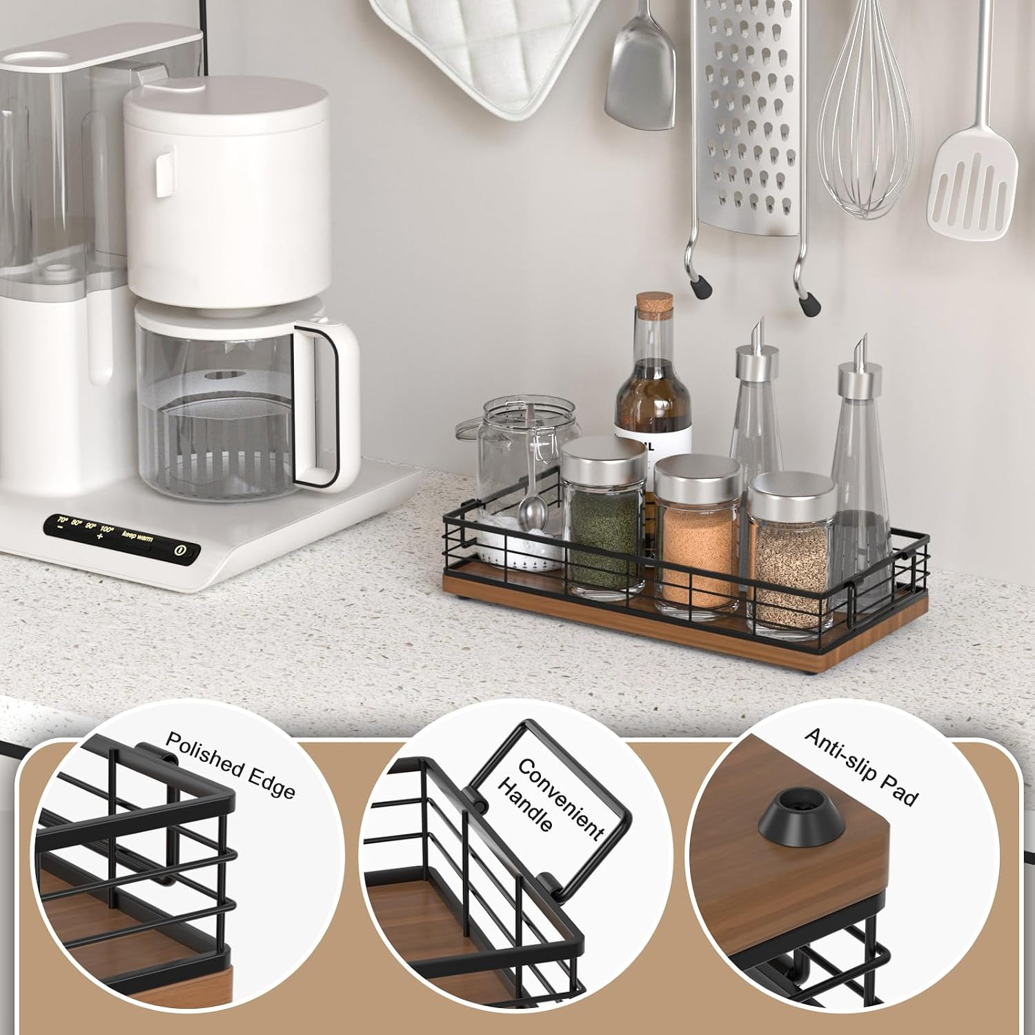 Toilet Paper Basket, 13 Bathroom Toilet Tank Basket With Handles Walnut photo 2