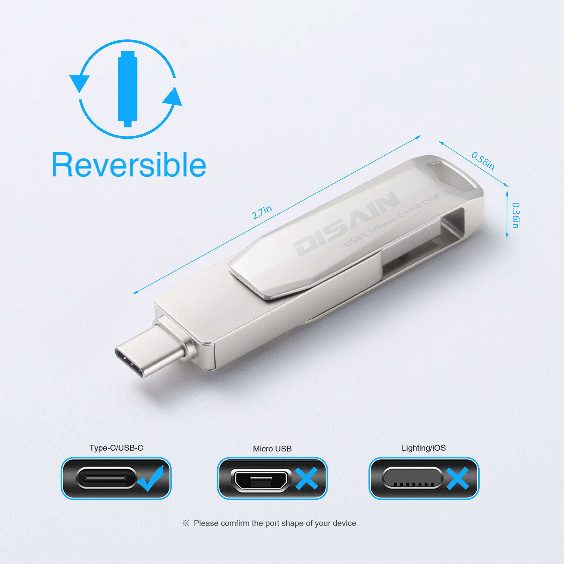 New Typec Metal Rotating USB  Drive Mobile photo 6