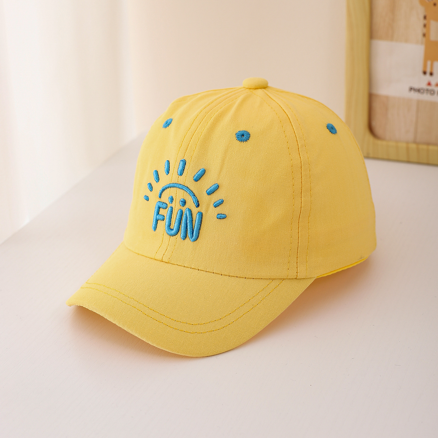 Children's Single-color Three-dimensional Letter Sun Embroidery Adjustable Simple Casual Baseball Cap Suitable For Outdoor Outings And Shopping photo 7