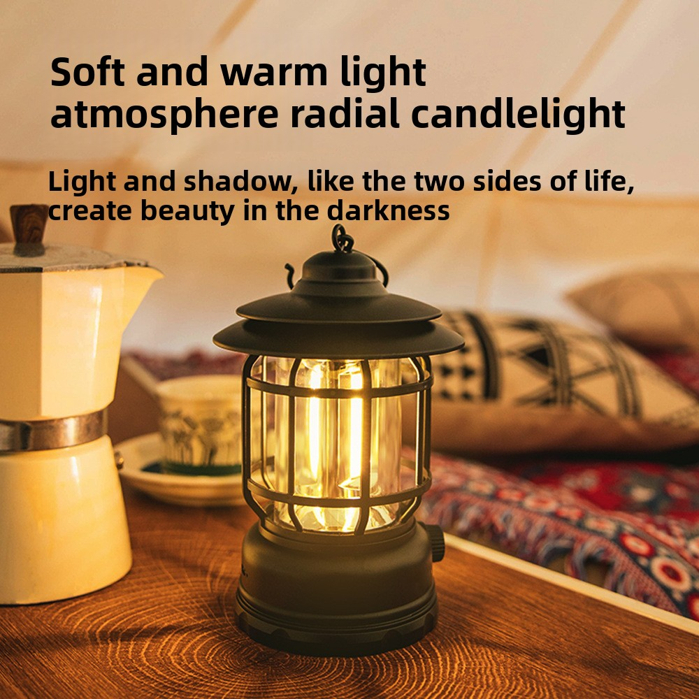 Camping Light, Ambient Light, Flame Camping Lamp, Tent Retro Hurricane Lamp photo 1