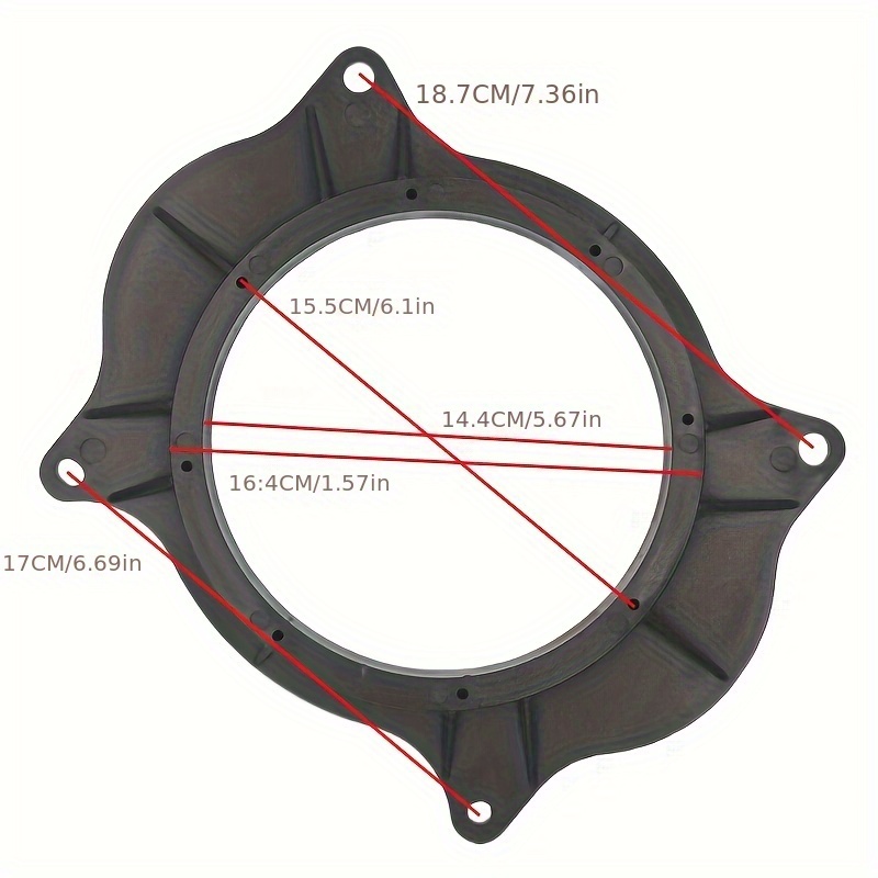 2pcs 6.5inch Black Door Speaker Adapter Spacer Rings Replacement For Levin With 2 Wire Harness Replacement photo 2