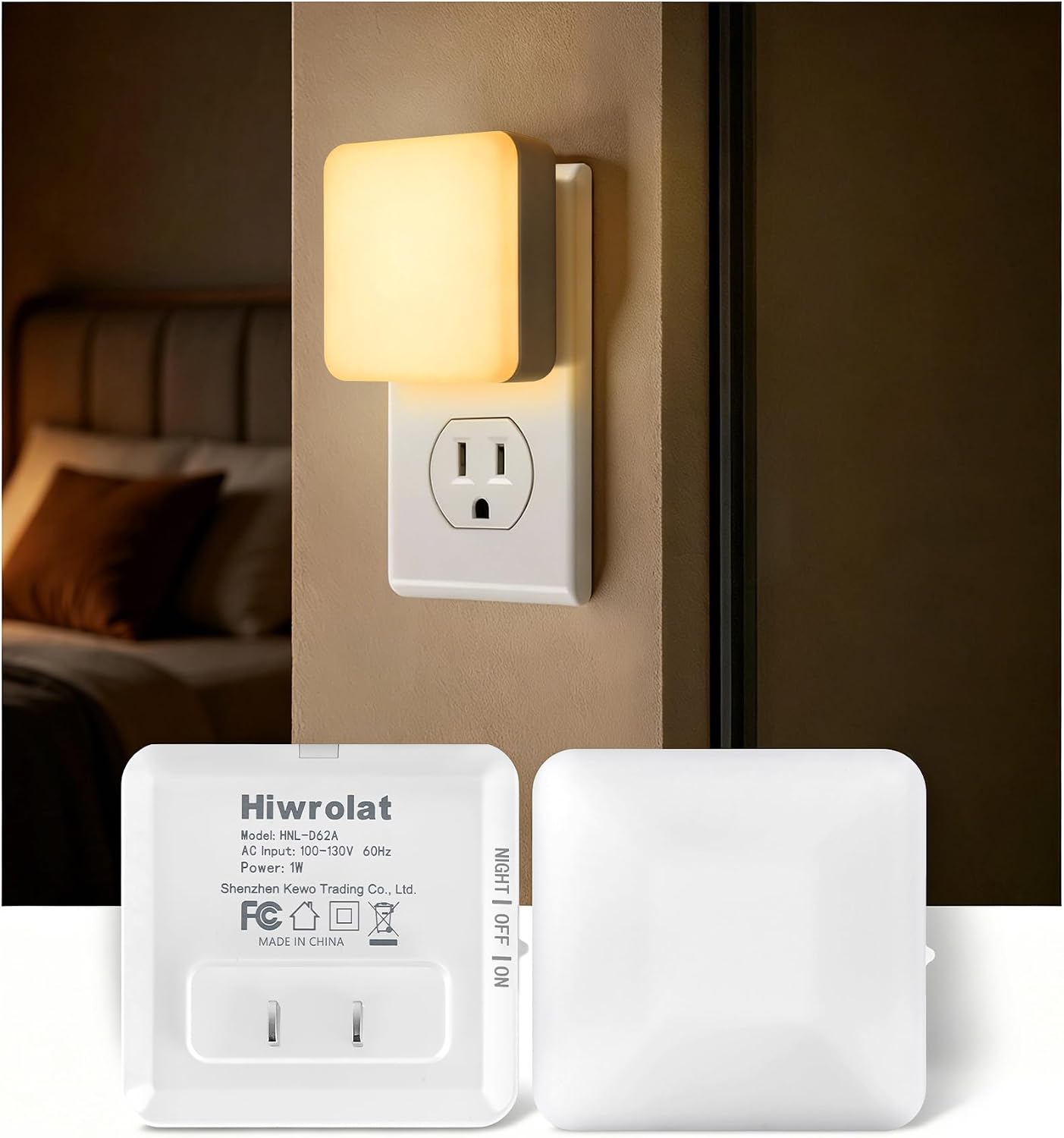 Dusk To Dawn Sensor Night Lights, Plug In, Auto On Off  2 Pack, Automatic LED Night Light For Bedroom  Hallway And Home photo 7