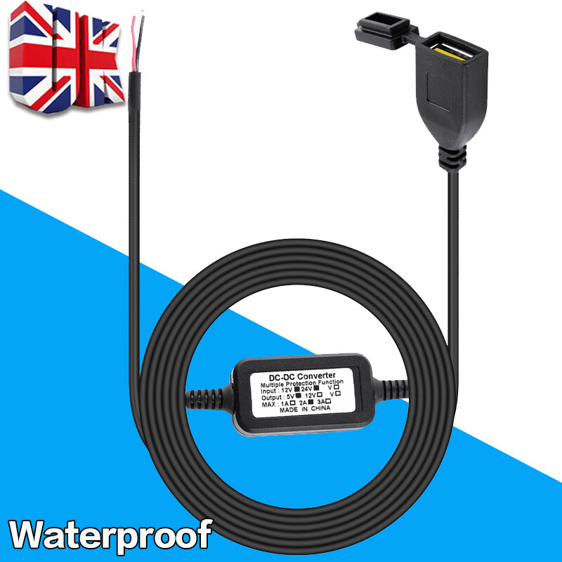 Waterproof Motorbike Motorcycle Power Adapter USB Charger Socket For GPS 12V-24V photo 3