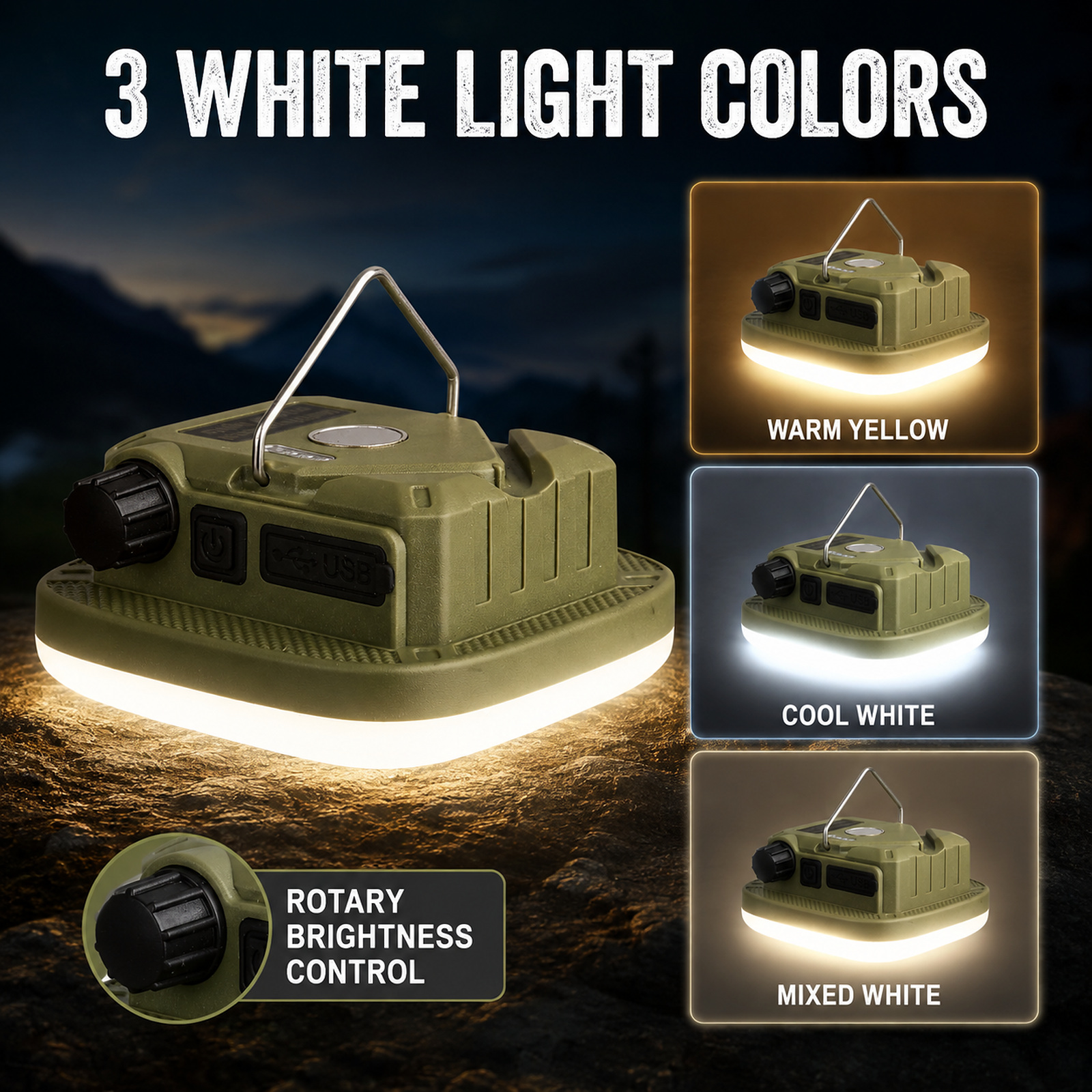 D83 1 Camping Lantern 3000mAh Magnetic Mount Hanging Hook Stepless Dimming Type C For Outdoor photo 5