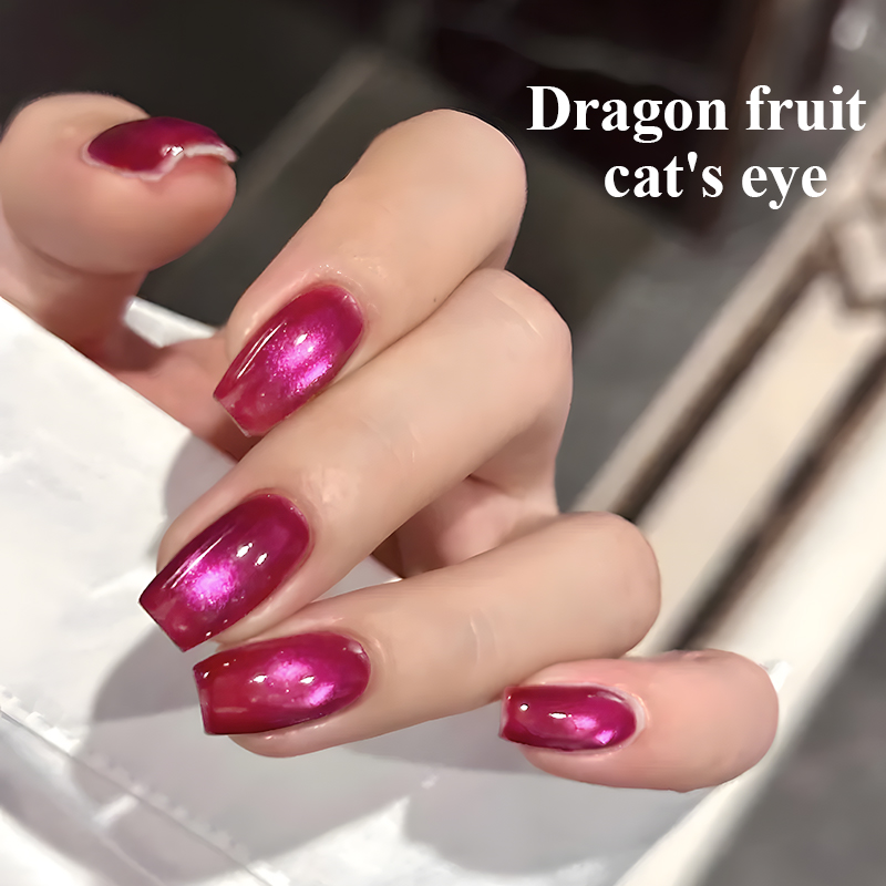 Ms Rainbow Starry Series 05 Cherry Red Cat Eye Gel Polish, 10ml, Glossy Red Shimmer Magnetic, Long Lasting Soak Off, Salon, Home Manicure, For DIY Nail Lovers photo 2