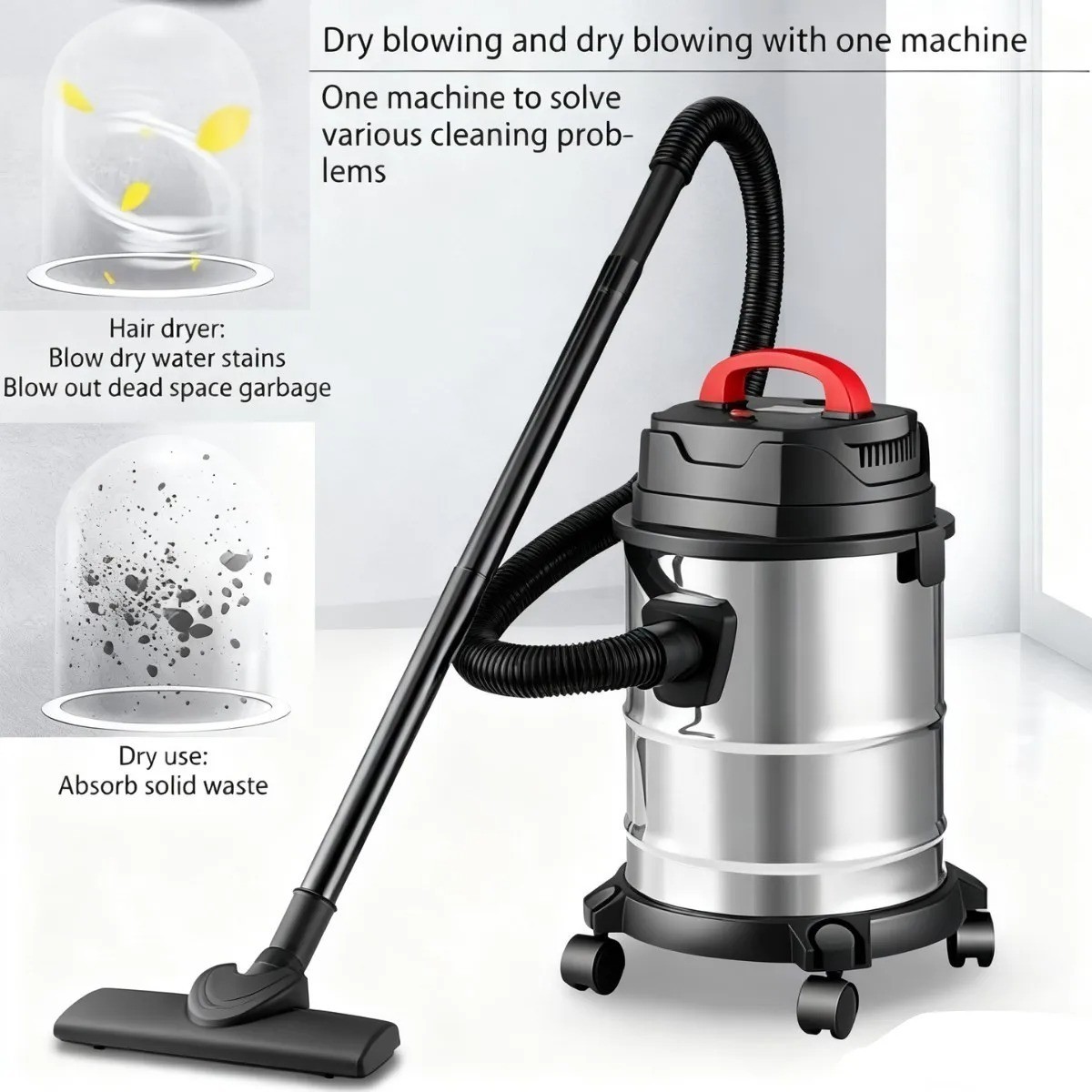 800W Industrial Vacuum Cleaner Kit Wet & Dry Cleaniing Tank Blower Vac 18L photo 1