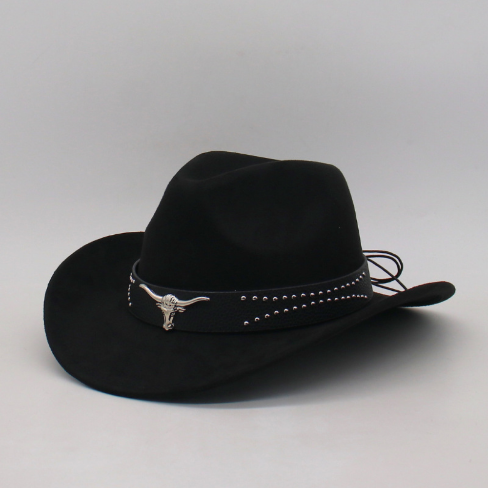 Retro Western Cowboy Hat With Horn Decorative Buckles - Leather Cap For Parents And Children - Outdoor Prairie Photography Hat - Knight's Cap photo 5