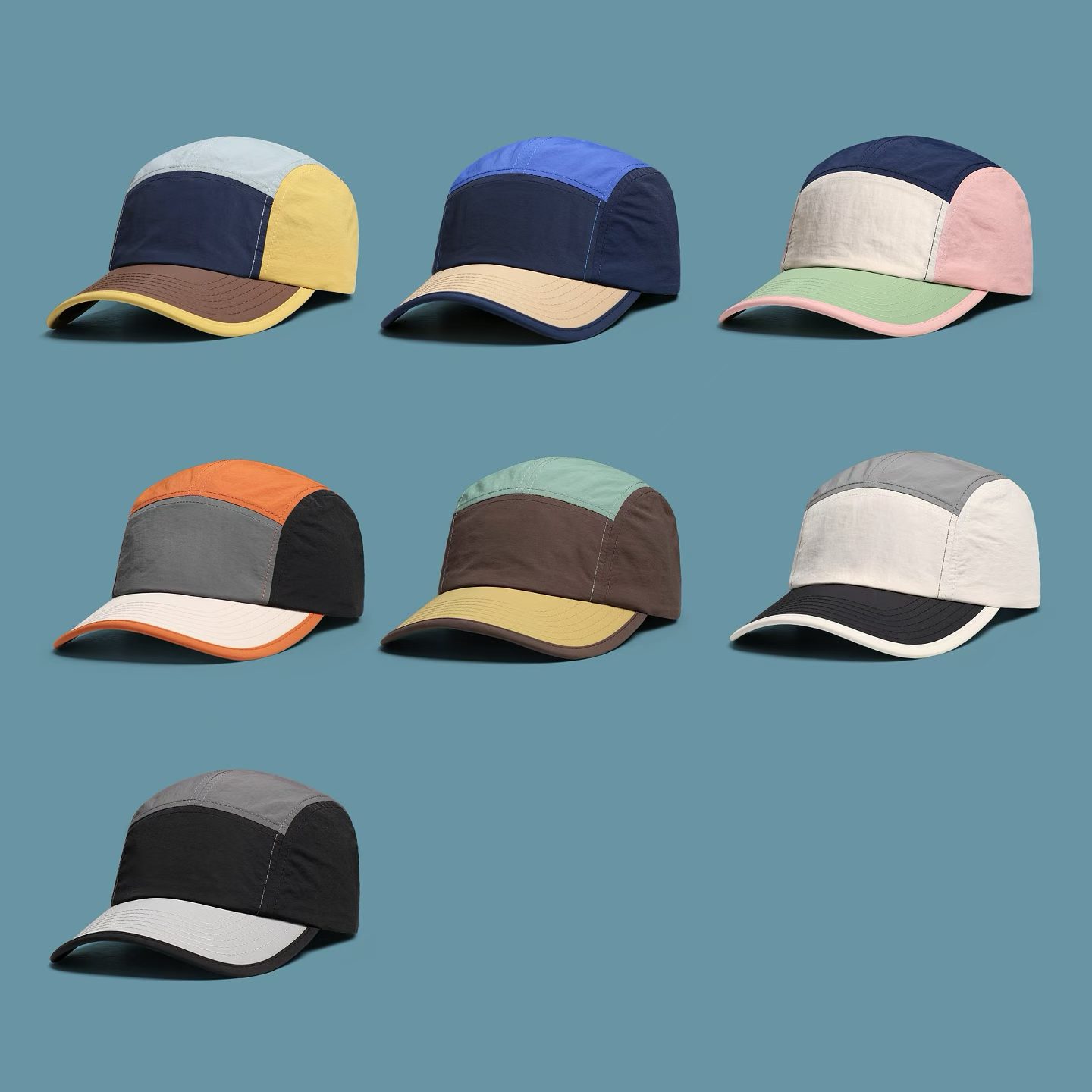 Japanese-style Vintage Quick-drying Multi-color Reflective Baseball Cap With Five-piece Workwear Design For Outdoor Climbing, Water Resistance And Sun Protection photo 2