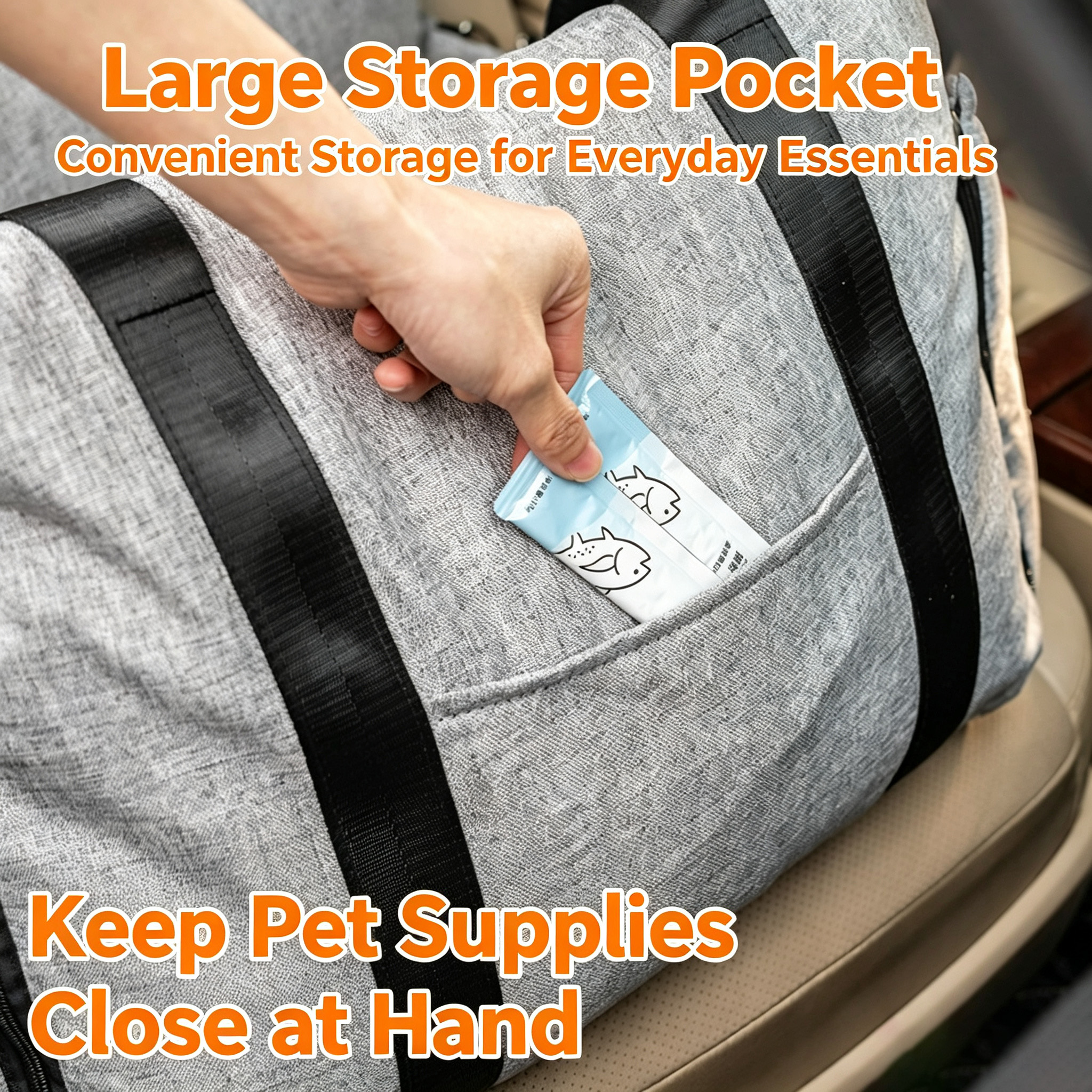 Portable Dog Car Seat Large Size Washable Pet Booster Seat Detachable Travel Dog Bed For Car Anti Dirty Pet Carrier For Vehicle Travel photo 5