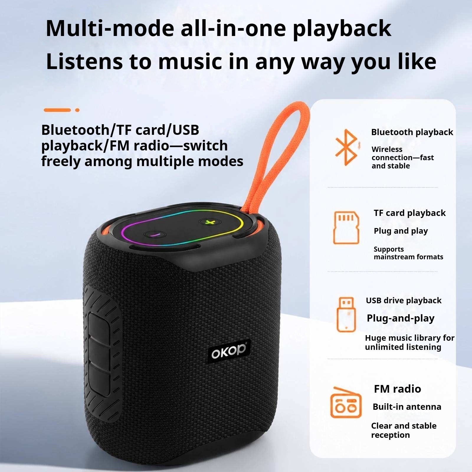 KP-860 Best-selling Wireless Bluetooth Speaker Portable Handle RGB Lighting High-Quality Sound Long Battery Life Factory Direct In Stock photo 5