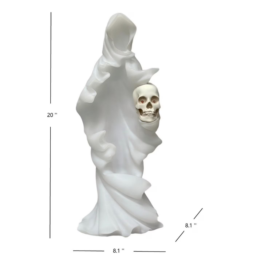 White Pre-Lit Phantom Halloween Decoration, 20-Inch LED Ghost Figure, Indoor Halloween Decor photo 2