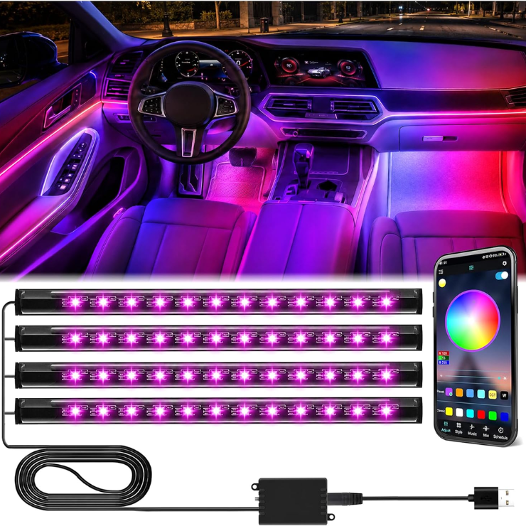 Winzwon Car Interior Lights, LED Lights For Halloween Car Accessories photo 1