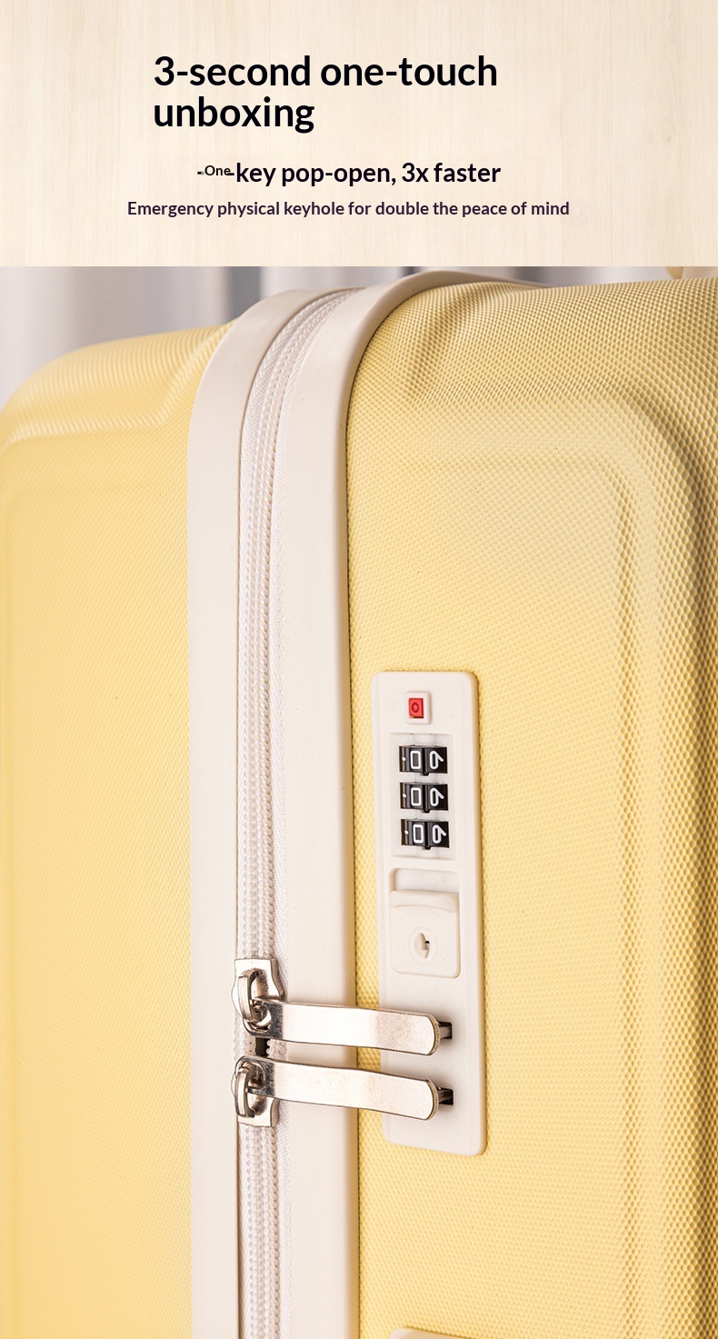 2026 New Luggage Trolley Case Student 20 Inch Lightweight Boarding Large Capacity Password Travel Leather Box Male - DY5209 Milk White photo 4